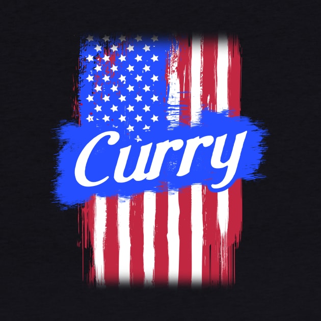 American Flag Curry Family Gift T-shirt For Men Women, Surname Last Name by darius2019